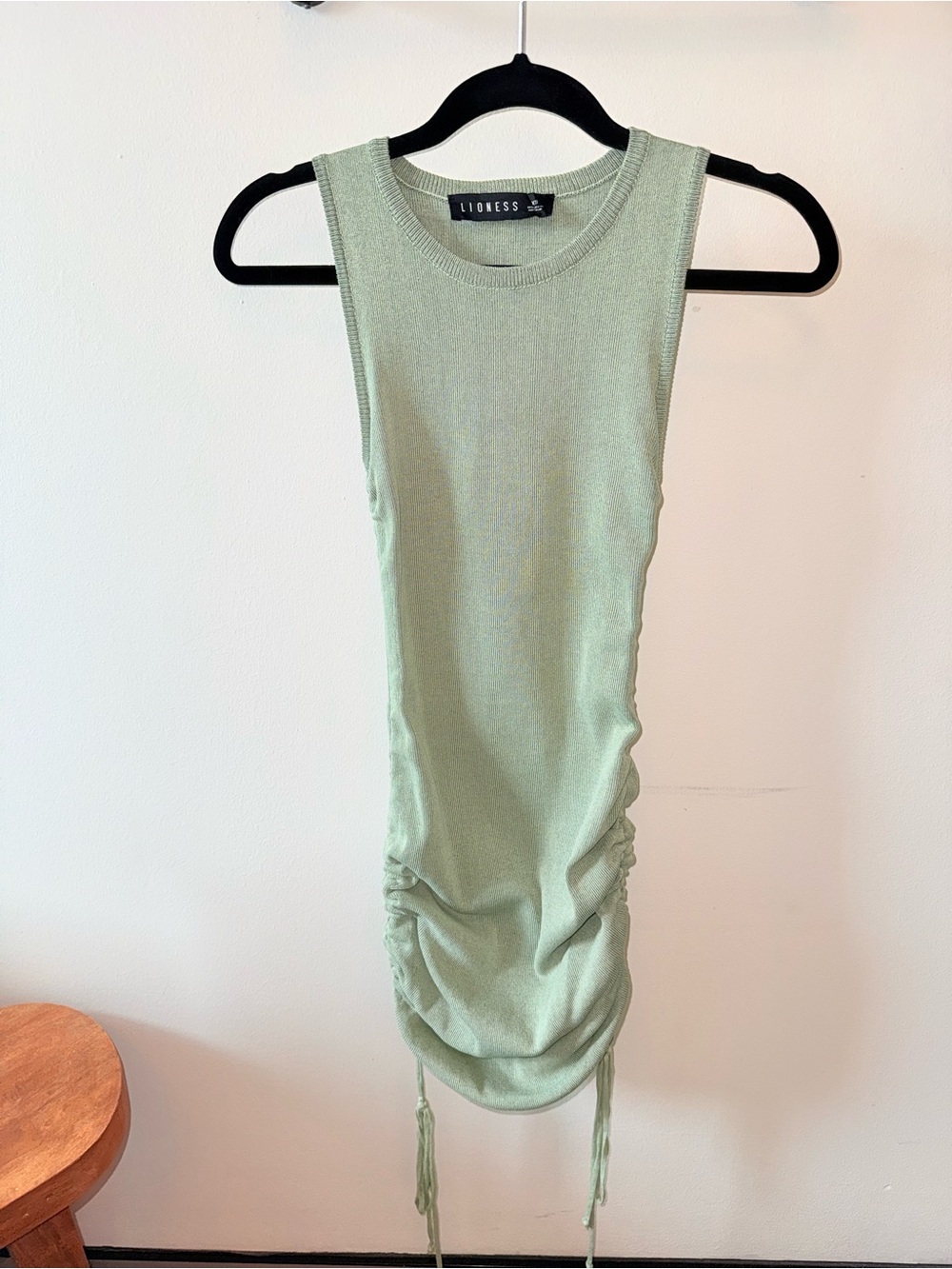 Lioness Light Sage Ruched Tank Dress